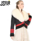 Female Sheepskin Leather Coats For Women With a Big Tibet Sheep Fur Collar