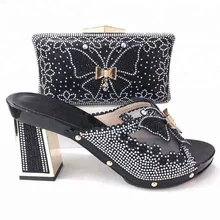 AB7747 party shoes set women matching bag beautiful shoes high heels new italian shoes and bags