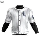 Polyester Dry Fit Custom Stripe Baseball Jersey with Full Button Down