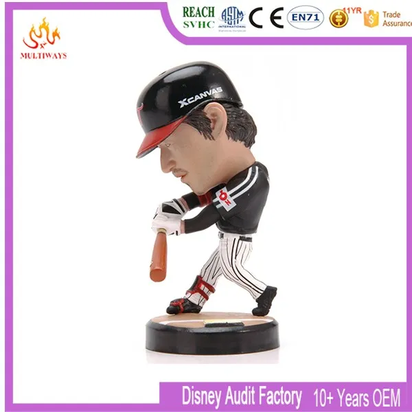 miniature baseball player figurines