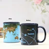 Solar system earth color changing cup creative earth coffee drink world map mug,heat changing mug