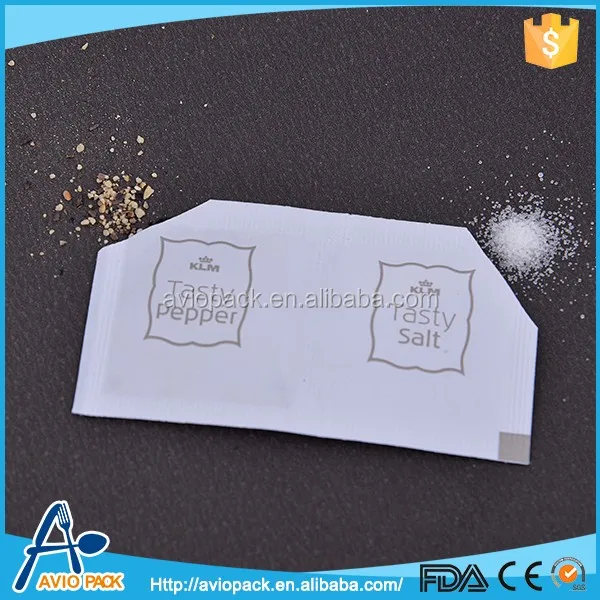 Disposable mini table paper pepper salt sugar sachet for airplane made in China