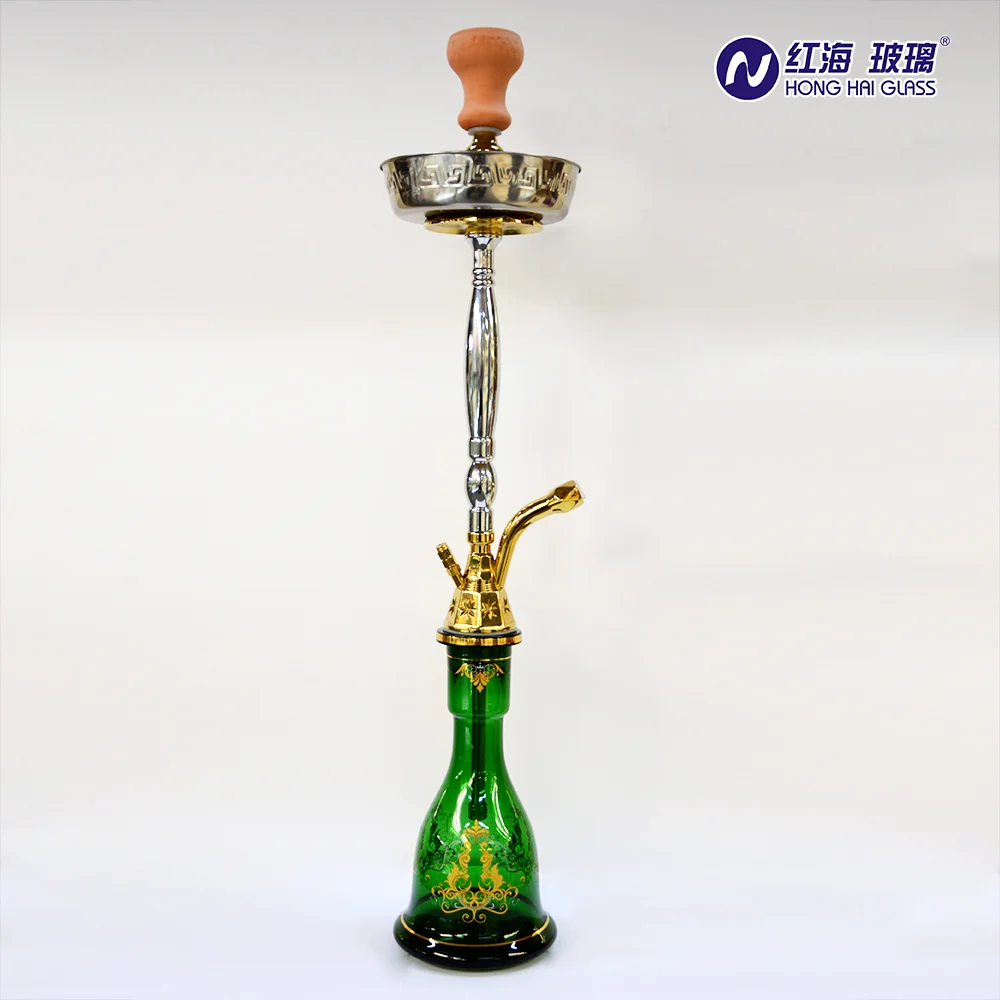 Top Quality Real Gold Green Bahrain Shisha Vase Glass Hookah Base Buy