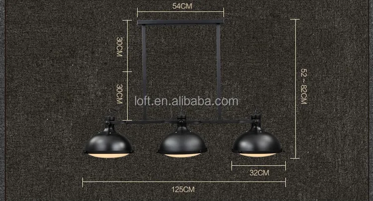 3ヘッド屋内工業スタイルsemisphericalマットガラスペンダントランプe27 led/フィラメント電球仕入れ・メーカー・工場