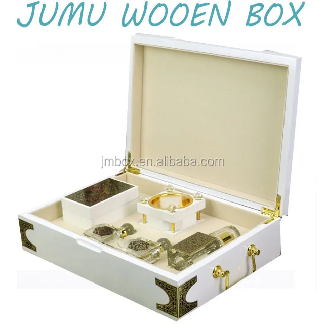 white lacquer finish luxury wooden perfume gift packaging box