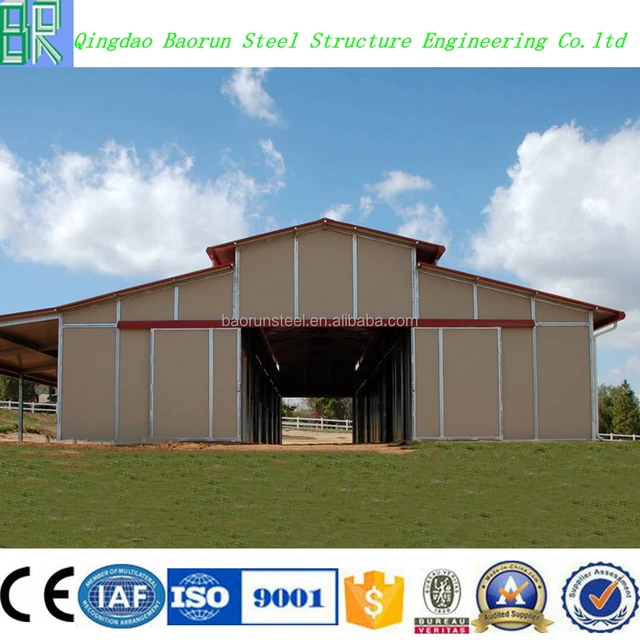 prefab steel structure cattle farm cow shed building