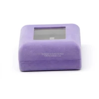 Best Box Wholesale Mirrored Velvet Box Ring purple Jewelry Box