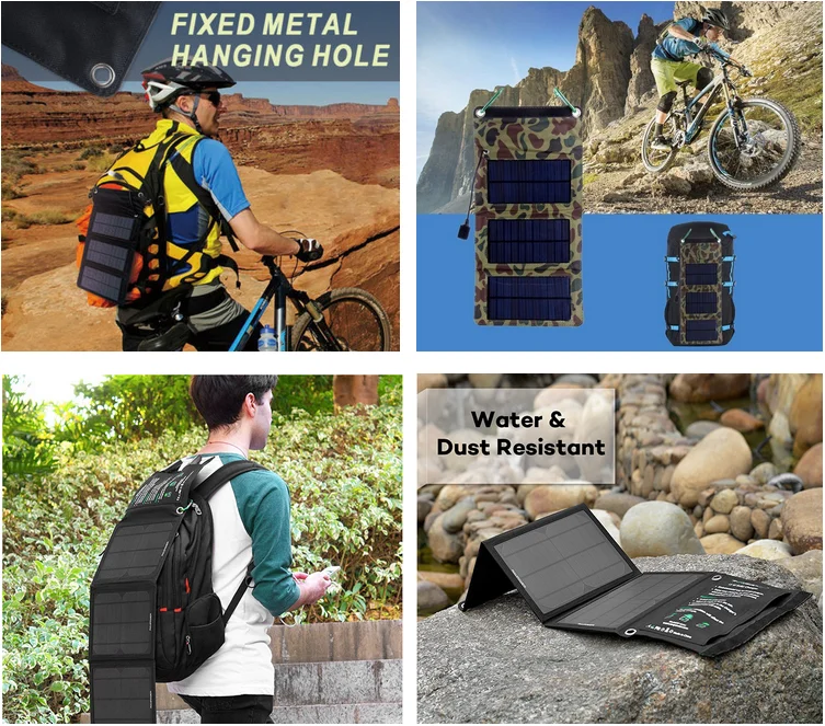 New Energy 7W USB Foldable Solar Panel Charger for mobile phones/power bankback pack etc - ANKUX.COM