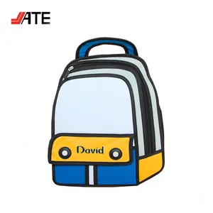 2017 high quality 2d drawing cartoon school bag ,3d school bag