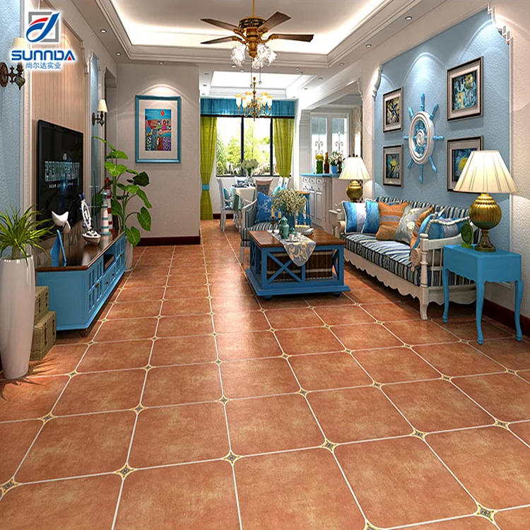 500x500 orange color non-skip dinning room ceramic rustic floor porcelain tile