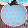 Factory direct round printed beach towel flamingo models microfiber plus tassel feel soft customizable LOGO