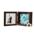 Original staine wood Preserved Fresh Flower shadow box DIY photo frame