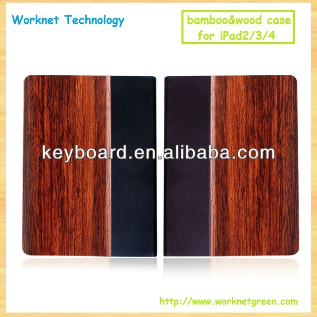 promotion gift natural wooden cover for ipad 2/3/4 case