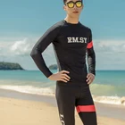 Full Body Diving Wetsuit Sports Skins Lycra Rash Guard for Men Long Sleeve One Piece Swimwear