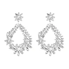 Hot Sale Rhinestone Earrings Flower Hoop Shape Bohemian Style Bridal Earrings