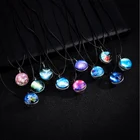 Ebay starry sky custom glass gemstone luminous ball pendant glow necklace