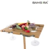 Bamboo Wine Table, Wine Picnic Table, Portable Bamboo Wine Snack Table /Bamsira_Factory