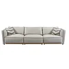 White Leather King 3 Seater Italian Luxury Sectional Home Furniture Classic European Style Sofa