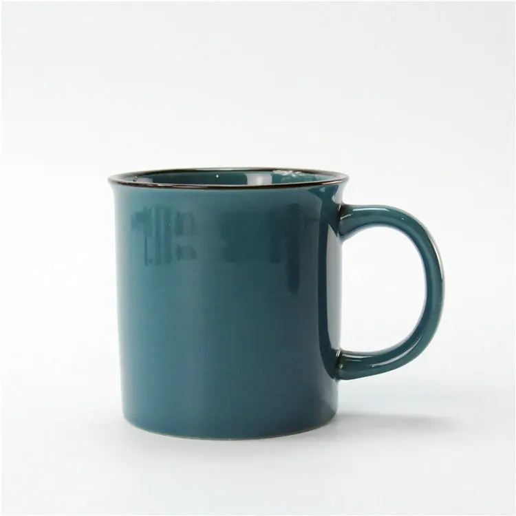 asian fancy coffee mugs / 300 ml tea mug with black rim