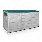 Wood look plastic garden storage box 290L capacity