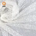 High Quality White Wedding Bridal Dress Bead Sequin Lace Fabric