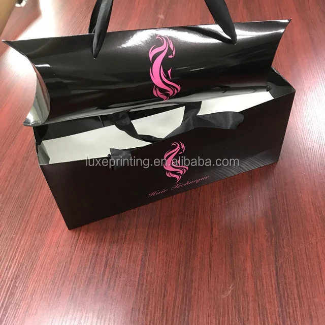 design printing paper pillow boxes for hair extension packaging