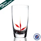 Factory made handmade blown red maple color glass tumbler
