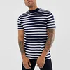 Casual mens shorts sleeve relaxed heavy weight striped turtleneck t shirt