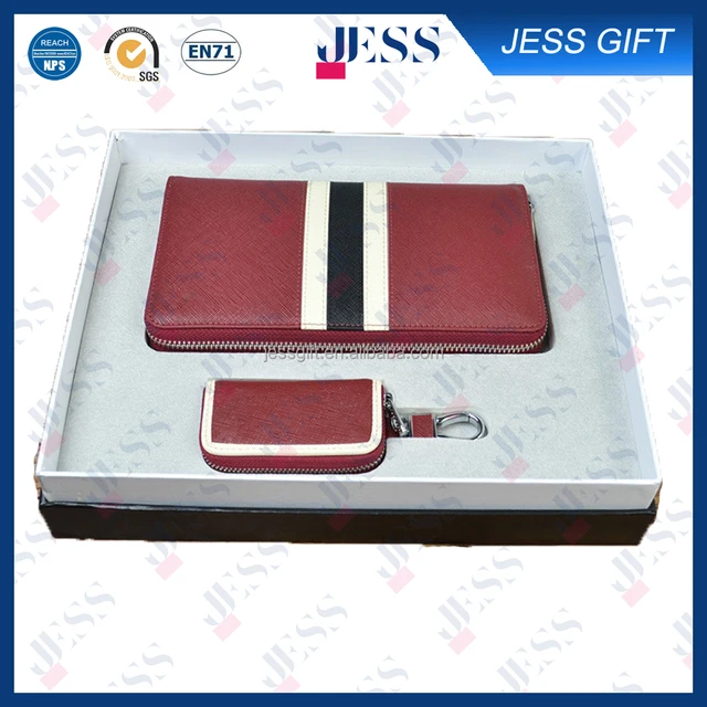 classic pu leather wallet and key bag business gift set