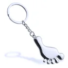 Wholesale custom made metal keyring small ankle keychain foot shaped keychains