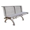 Arlau Outdoor Bench Steel,Stainless steel Bench with back, Street stainless Steel Bench