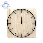Wooden Wrought Iron Clock,Rustic MDF Wood Base Place Iron Wire Picks wall clock