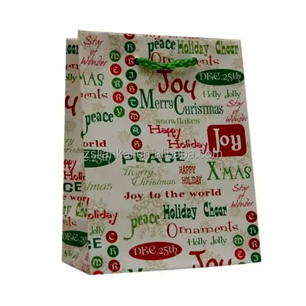 art paper film lamination colorful christmas gift bag with