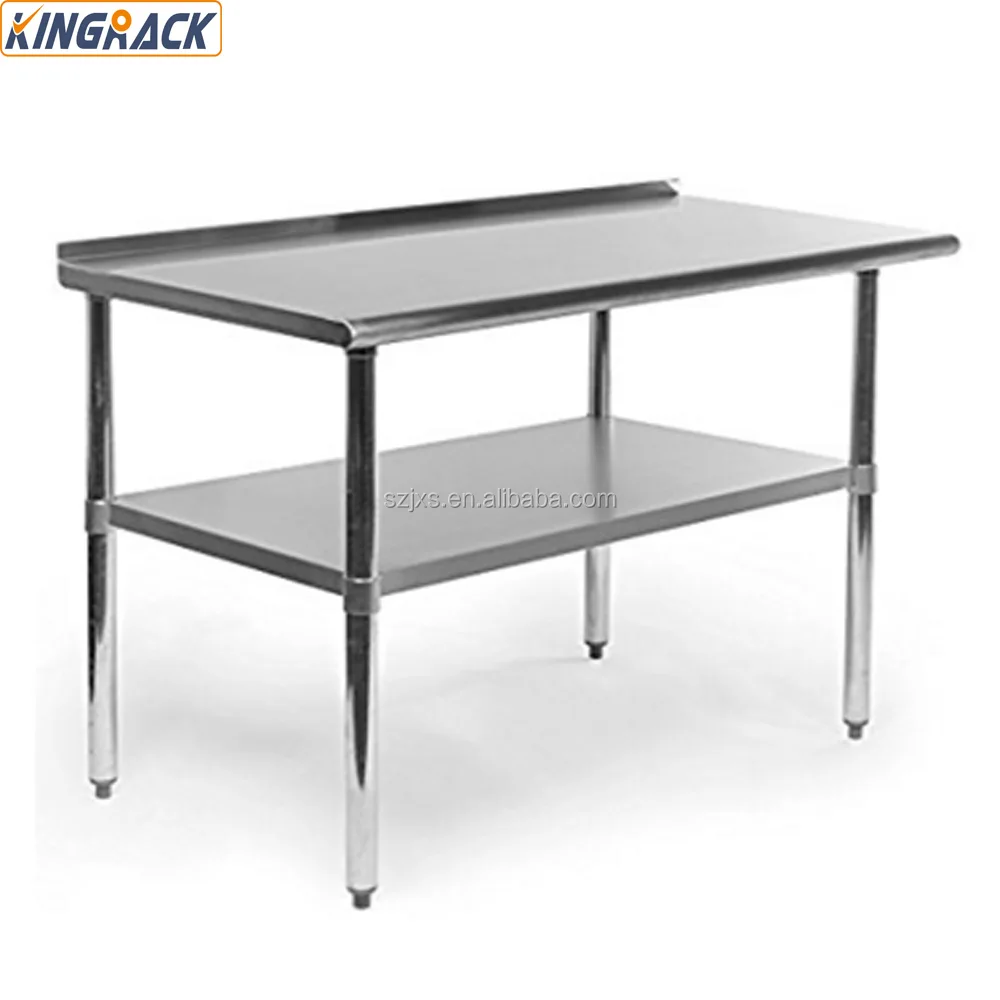 <strong>kitchen</strong> prep & work table with backsplash, 48 x 24 inches