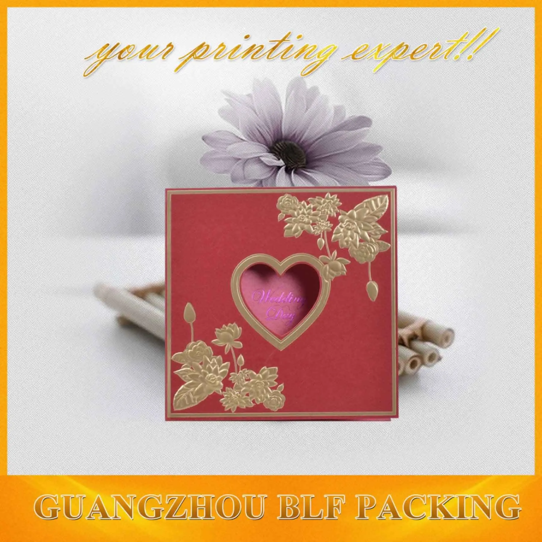 high quality pearl paper laser cut wedding invitation card