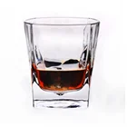 100% Lead-free European Style Transparent Custom Bar Whisky Drinking Scotch Glasses/Square Heavy Base Glass for Whiskey