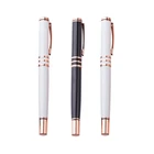 Custom LOGO printed promotional metal roller ball pen for business school wedding gift