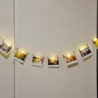 2m 20 LED Copper Wire Photo Clips Warm White Flexible String Lights for Hanging Photos Pictures Cards Memos Home decor