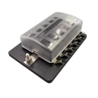 6 Way Fuse Box Holder Block for Blown Fuse,Marine Car Boat Automotive Blade Fuse Holder with Cover & Fuse & Stickers