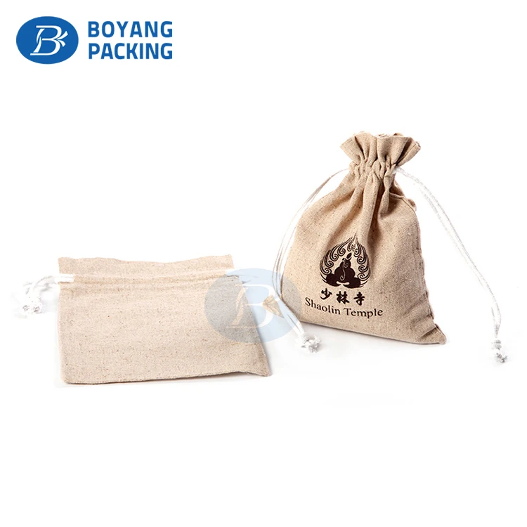 custom gift packaging small natural jute drawstring bag