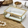wholesale metal small glass jewelry box