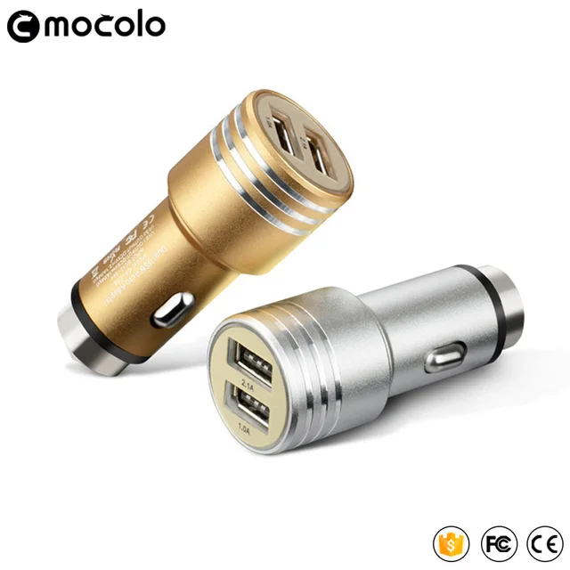 Factory Price Aluminium Alloy Universal Portable Mobile phone Portable Dual Usb Car Charger