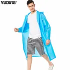 Unisex New Fashion Blue Transparent Eva Plastic Reflective Raincoat For Travel