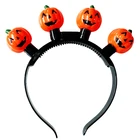 Popular Designs Usa Market Plastic 4 Led Light Pumpkin Headband For Halloween Party
