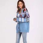 Best price custom cashmere pullover jacquard women's cardigan sweater