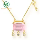 In Stock Simple Jewelry Gemstone Crystal Necklace With Custom Gold Plated