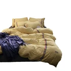 Beautiful Home Textile AB Double Sides Washed Cotton Flannel Velvet Fashion Bed Comforter King Winter Bedding Sets