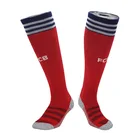 Custom Over Knee High Quality Soccer Football Jacquard White Black Yellow Green Red Solid Color Long Socks