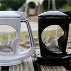 Tea Coffee Maker 350ml Small Black Plastic Outer Borosilicate Milk Tea Coffee Maker French Press