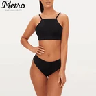 Custom Black Mix & Match 90's Neck Bikini Sexy Swimwear Women/Ladies